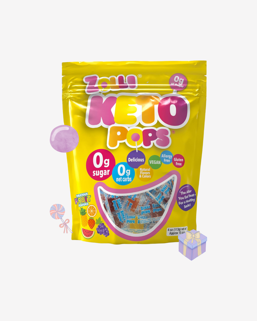 Zolli Keto Pops original Assorted Fruits 4.0 OZ