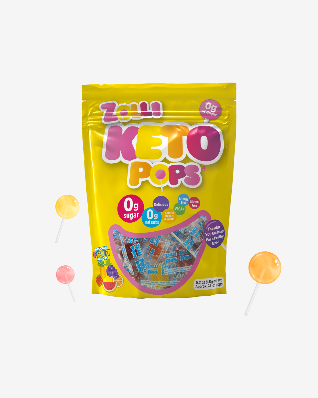Zolli Keto Pops original Assorted Fruits 5.2 OZ